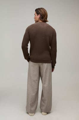 Regular Fit Raglan Ribbed Knitted Jumper