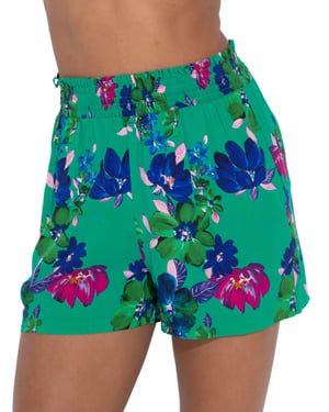 91118 Pour Moi Shirred Waist Woven Beach Shorts -