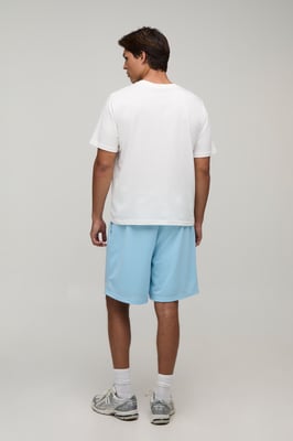 Baggy Fit Man Script Mesh Jersey Short
