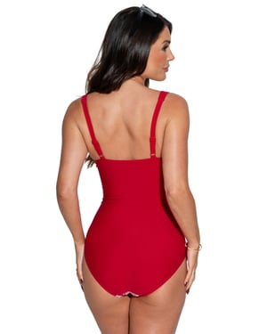 25631P Pour Moi Santa Barbara Petite Ruched Tummy Control Swimsuit -
