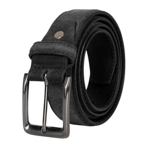 Men’s Genuine Leather Suede Belt 1.25" Dress Belt in Black