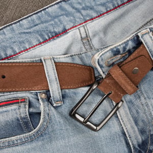 Men’s Genuine Leather Suede Belt 1.25" Dress Belt in Brown