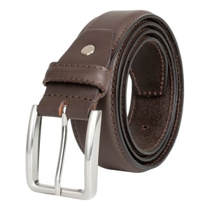 Men’s Genuine Leather 1.25" Belt Matte Finish in Brown