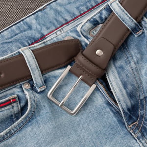 Men’s Genuine Leather 1.25" Belt Matte Finish in Brown