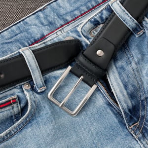 Men’s Genuine Leather 1.25" Belt Matte Finish in Black
