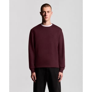 Lyle and Scott Ml2255tont superfine crew neck burgundy sweater