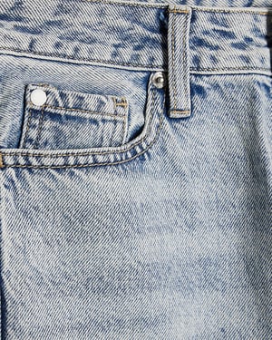 River Island Womens Straight Jeans Petite Blue Relaxed Leg Ripped