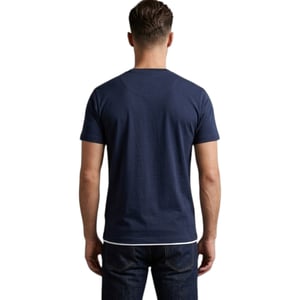 Mens T Shirts Short Sleeve Layered Collar Crew Neck Summer Basic Tee Pullover