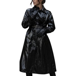 Diesel L-CAROLYN CAPPOTTO Women's Long Black Trench Coat Casual Ladies Jackets