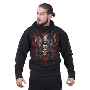 Spiral Unisex Adult Revelation Back & Sleeve Print Hoodie (Black)