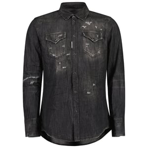 Dsquared2 Classic Western Worn Denim Black Shirt