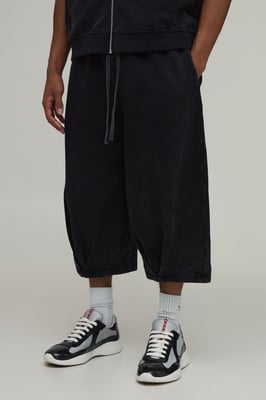 Heavyweight Pleated Washed Jersey Longline Jort