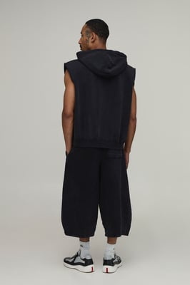 Heavyweight Pleated Washed Jersey Longline Jort
