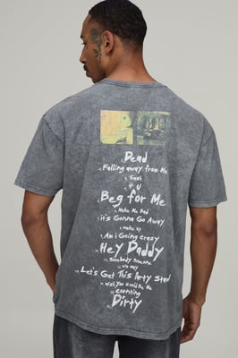 Oversized Washed Korn License Print T-Shirt
