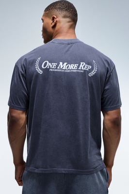 One More Rep Washed Oversized Extended Neck T-shirt