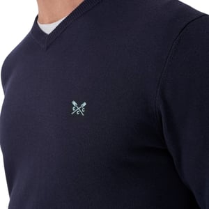 Crew Clothing Mens Jumper V Neck Long Sleeve Regular Fit Lightweight Knit Sweat