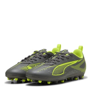 Boys Puma Kids Firm Ground Football Boots in Matte Aged Sil