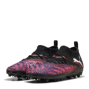 Boys Puma Kids Future 8 Match Mg Firm Ground Football Boots in Black-Wh