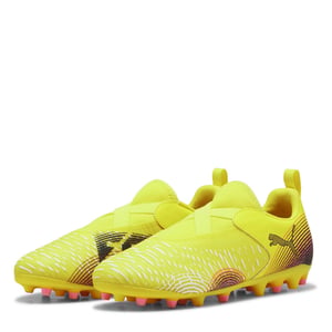 Boys Puma Kids Future 8 Match Firm Ground Football Boots in Yellow Alert