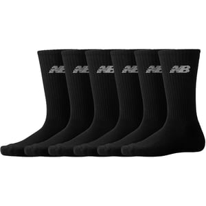 New Balance 6 Pack Socks Mens Everyday Crew Socks Poly Cotton Trainers Socks