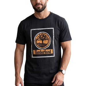 Timberland Mens T Shirts Tree Print Classic Logo Summer Cotton Crew Neck Top