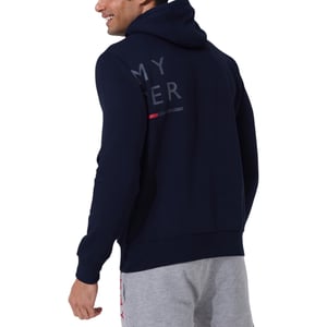 Tommy Hilfiger Mens Fleece Hoodie Wraparound Logo Pullover Hooded Crew Neck Top