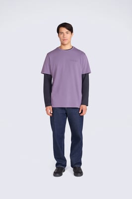'Chase' Men's T-Shirt Cotton Relaxed Fit Breathable Summer Tee Purple