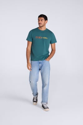 'Classico' Men's Cotton T-Shirt Short Sleeve Breathable Casual Summer Tee Teal