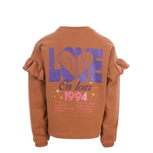 Looxs Revolution Sweater mokka backprint voor meisjes in de kleur