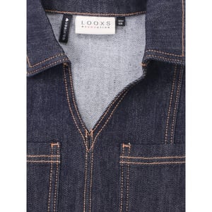 Looxs Revolution Dark denim blouse stretch voor meisjes in de kleur