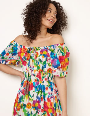Bardot Tassel Tie Tiered Maxi Dress