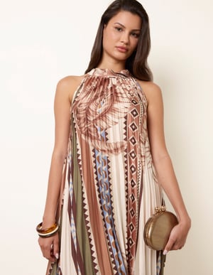 Satin Pleated Dress