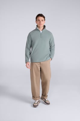 'Stockholm' Men's Fleece Jacket Half Zip Warm Cosy Sweater Light Blue