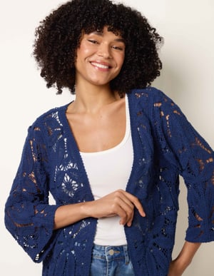 Crochet Tie Front Cardigan