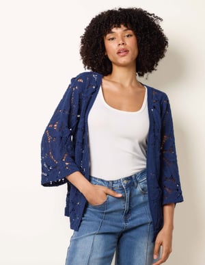 Crochet Tie Front Cardigan