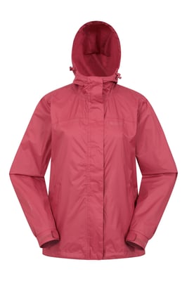 'Torrent' Women's Waterproof Jacket with Adjustable Hood & Cuffs Long Sleeve Trekking Raincoat Pink