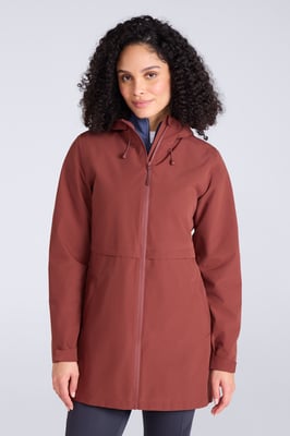 'Hilltop' Women's Waterproof Jacket with Side Pockets Outdoors Rain Coat Rust
