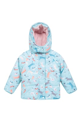 Unisex Baby Padded Jacket Fleece Lined Water Resistant Warm Coat Teal