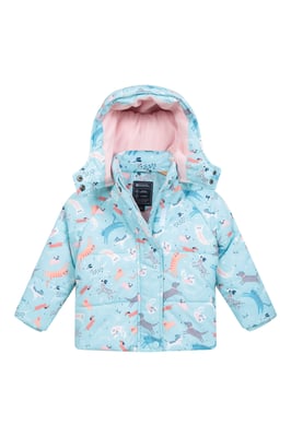 Unisex Baby Padded Jacket Fleece Lined Water Resistant Warm Coat Teal