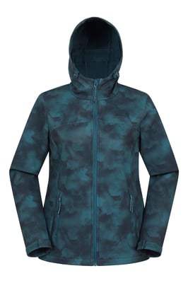 'Exodus' Women's Printed Softshell Jacket Water Resistant Windproof Activewear