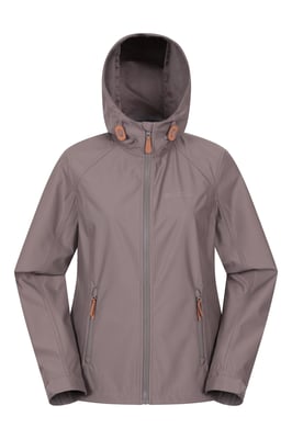 'Iona' Women's Softshell Jacket with Multiple Pockets Water Resistant Casual Everyday Coat Taupe