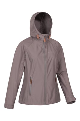 'Iona' Women's Softshell Jacket with Multiple Pockets Water Resistant Casual Everyday Coat Taupe