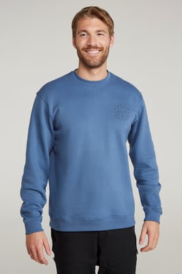 'Circle Mountain' Men's Crew Neck Sweatshirt Casual Lightweight Pullover Jumper Blue