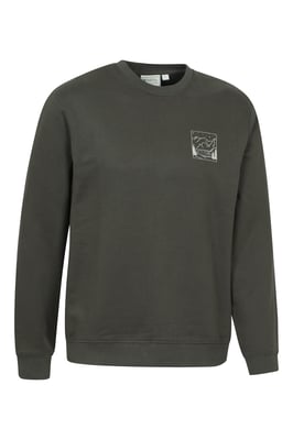 'Mountain Scene' Men's Graphic Sweatshirt Warm Casual Lightweight Pullover Top Khaki