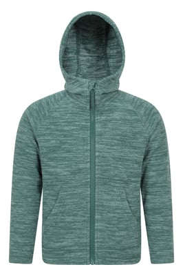 'Snowdonia II' Kids Hoodie with Front Pockets Full Zip Jumper Forest Green