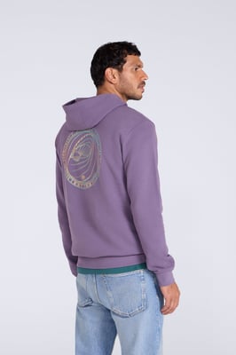 'River' Men's Hoodie Drawcord Adjustable Hood Cosy Pullover Purple
