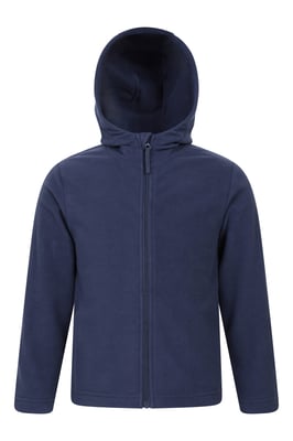 'Camber' Kids Microfleece Hoodie Quick Dry Antipill Fabric Full Zip Jumper Dark Blue