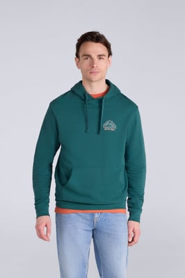 'River' Men's Hoodie Drawcord Adjustable Hood Cosy Pullover Dark Green