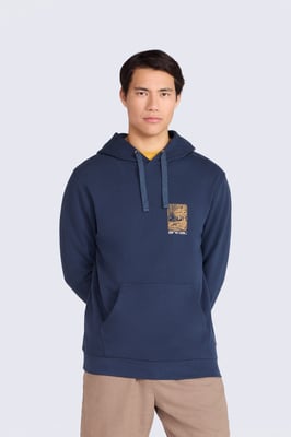 'River' Men's Hoodie Drawcord Adjustable Hood Cosy Pullover Blue/Navy
