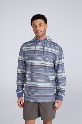 'Loyal' Men's Beach Hoodie with Kangaroo Pocket Warm Cosy Pullover Dark Blue
